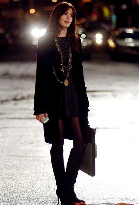 anne hathaway outfits in devil wears prada|devil wears prada chanel necklace.